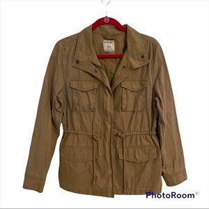 Old Navy Khaki Utility Zip Button Jacket Size M